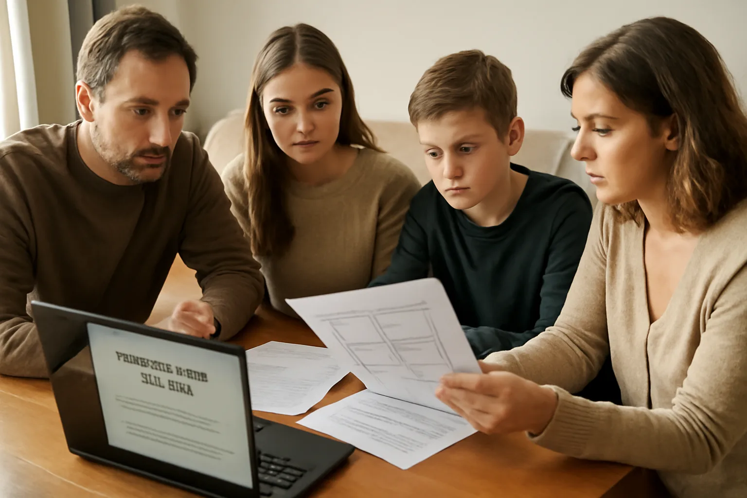 A family considering bomb shelter rental options for safety during emergencies.