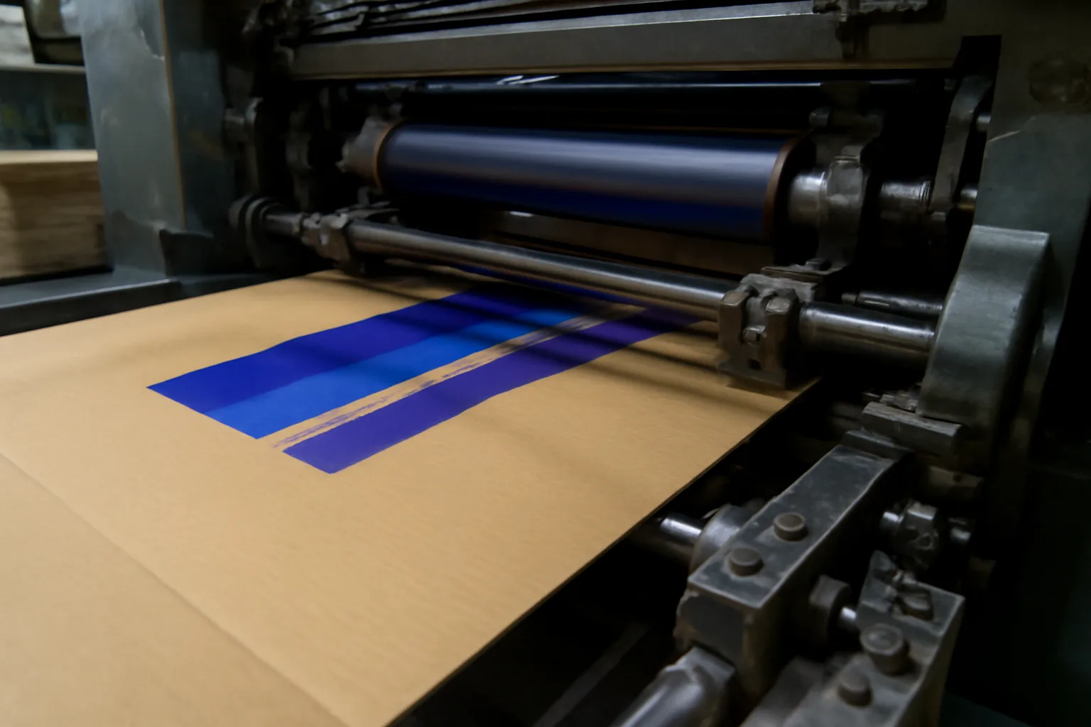 Cardboard packaging printing process.