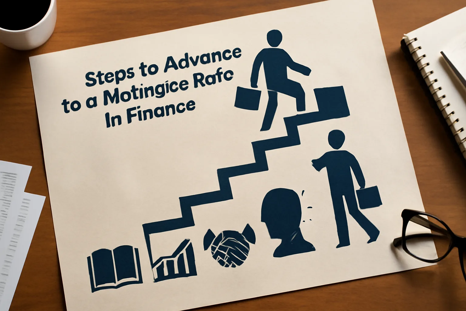 Infographic on advancing to a managerial role in finance.