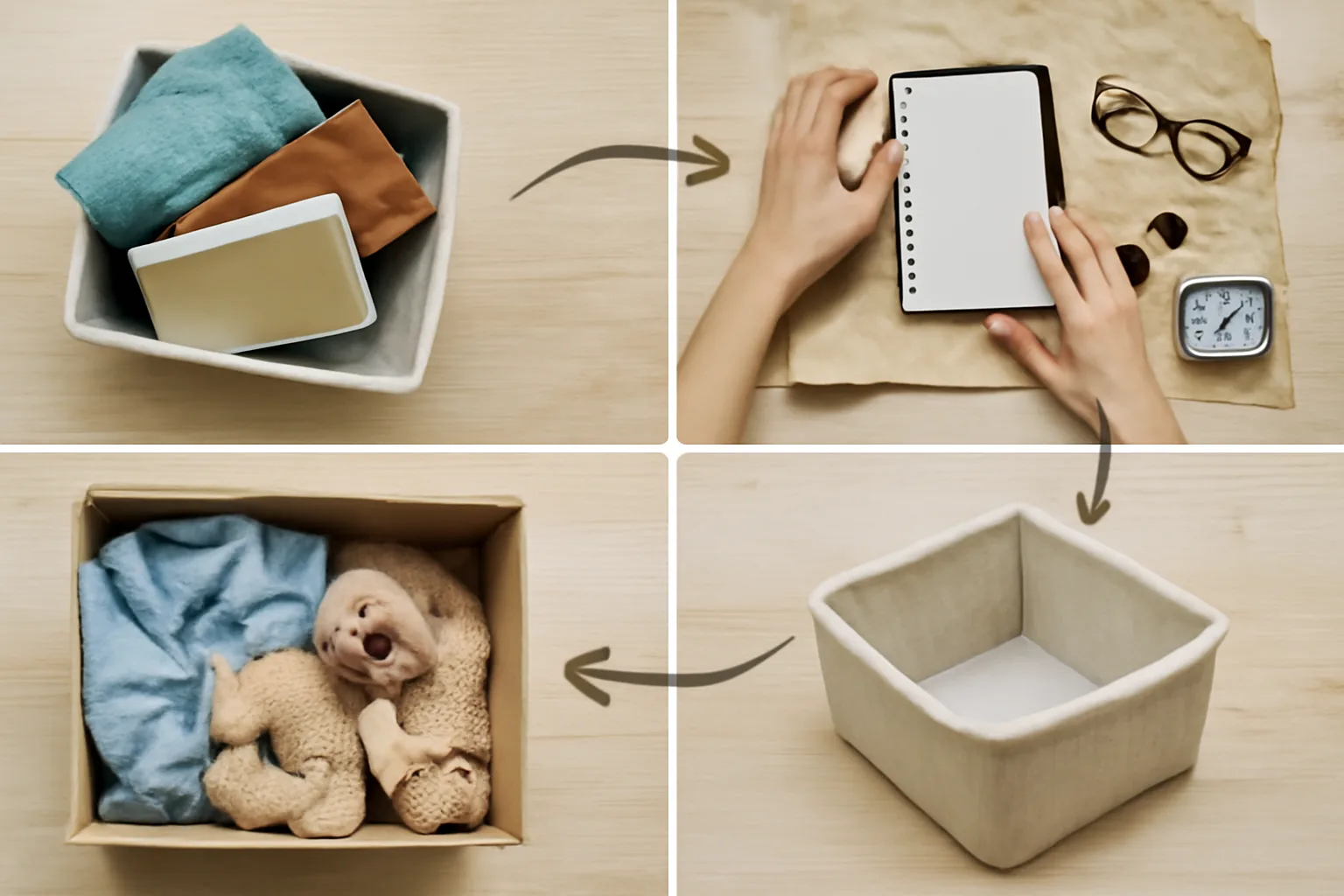 An organized workspace with clear organization systems.