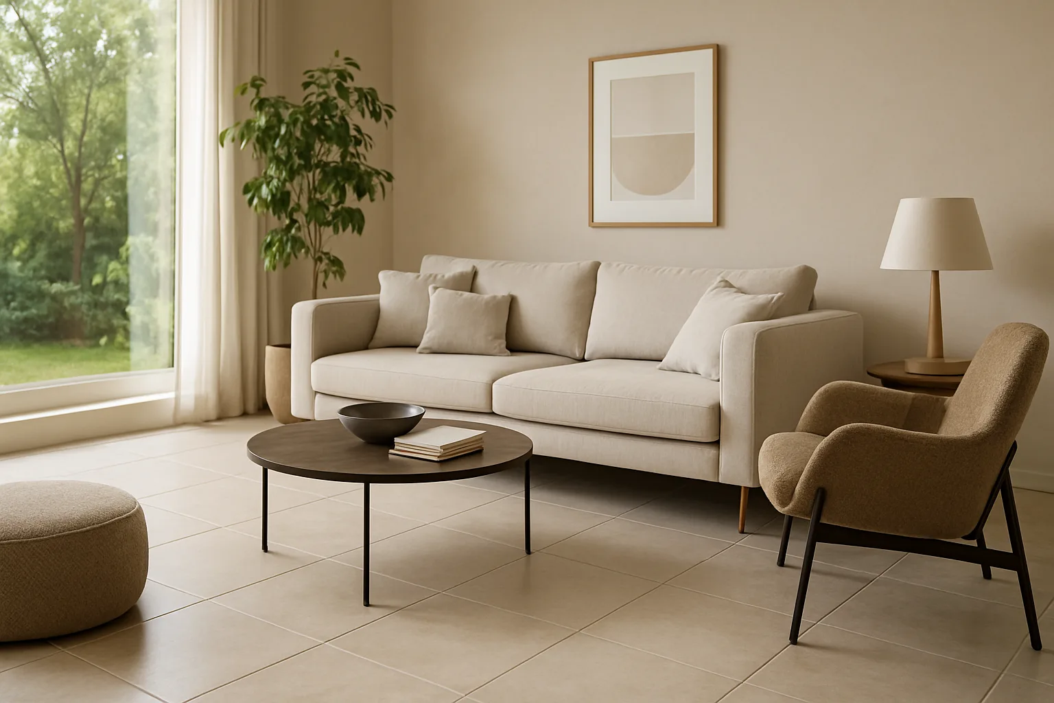 Ceramic tiles in a showroom.