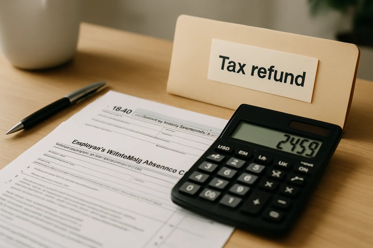 Tax refund process illustration.