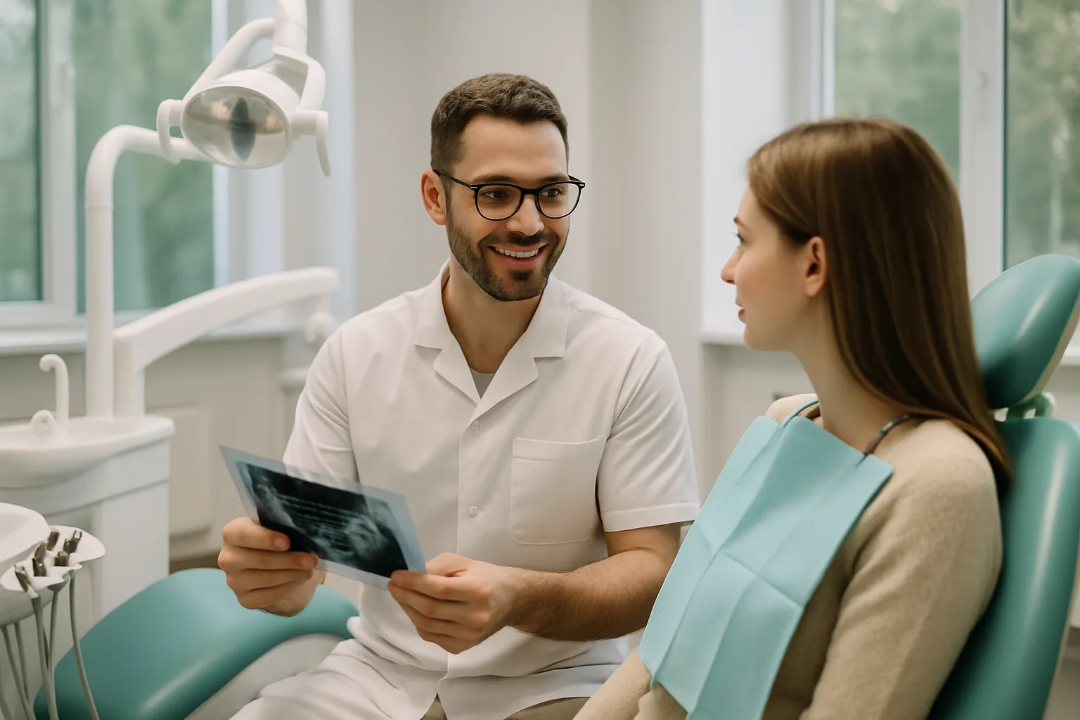 Dental implants and tools on a clean surface.