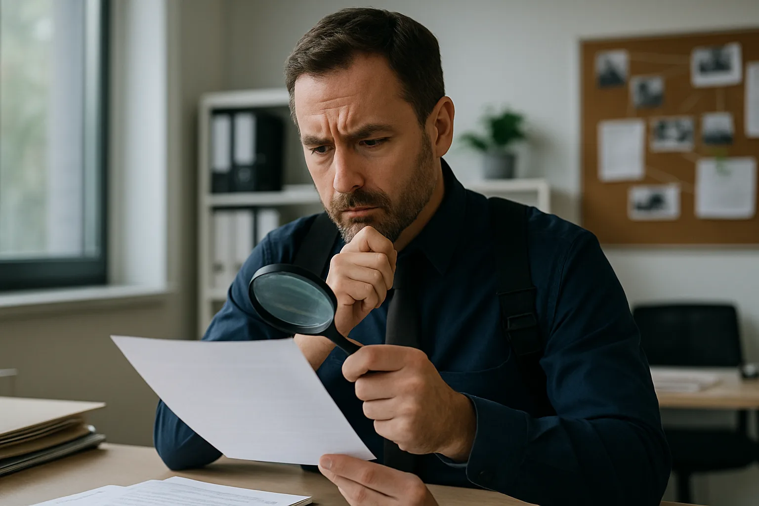 Private investigator working on a case.