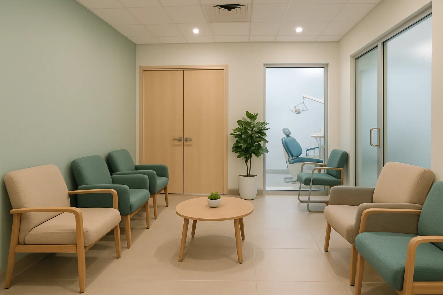 A modern dental clinic interior.