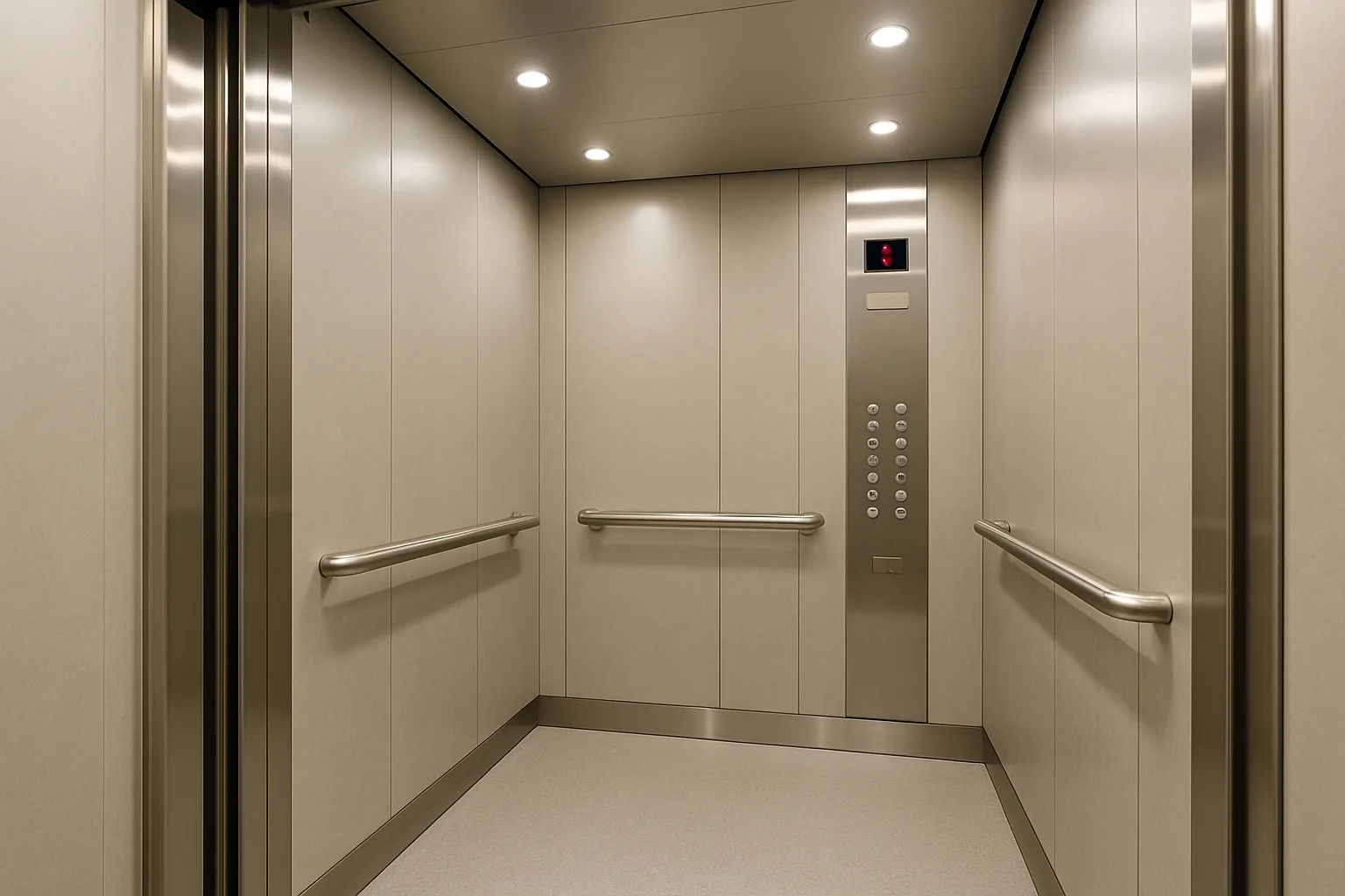 Elevator maintenance technician at work.