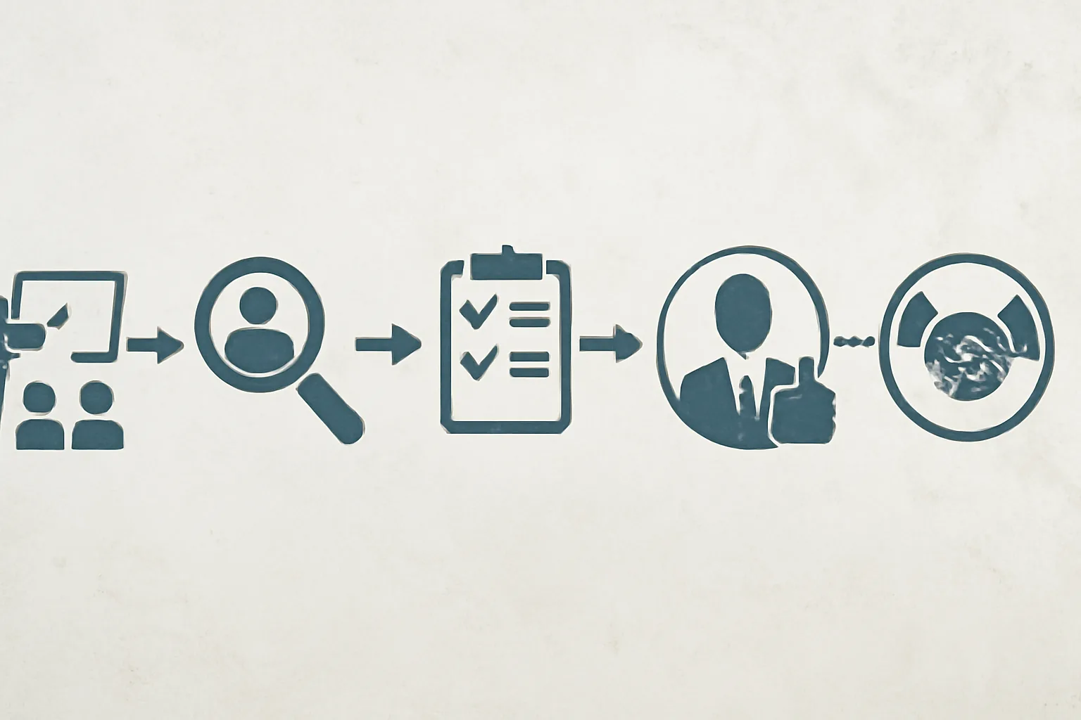 Executive recruitment process infographic.