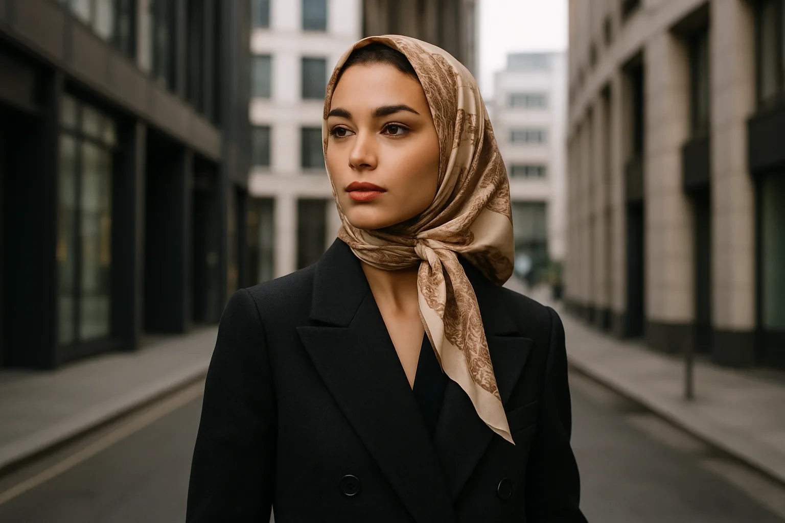 Diverse collection of fashionable headscarves.