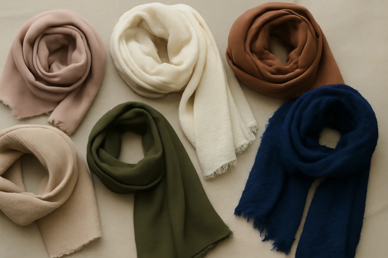 Different styles of head coverings for women.
