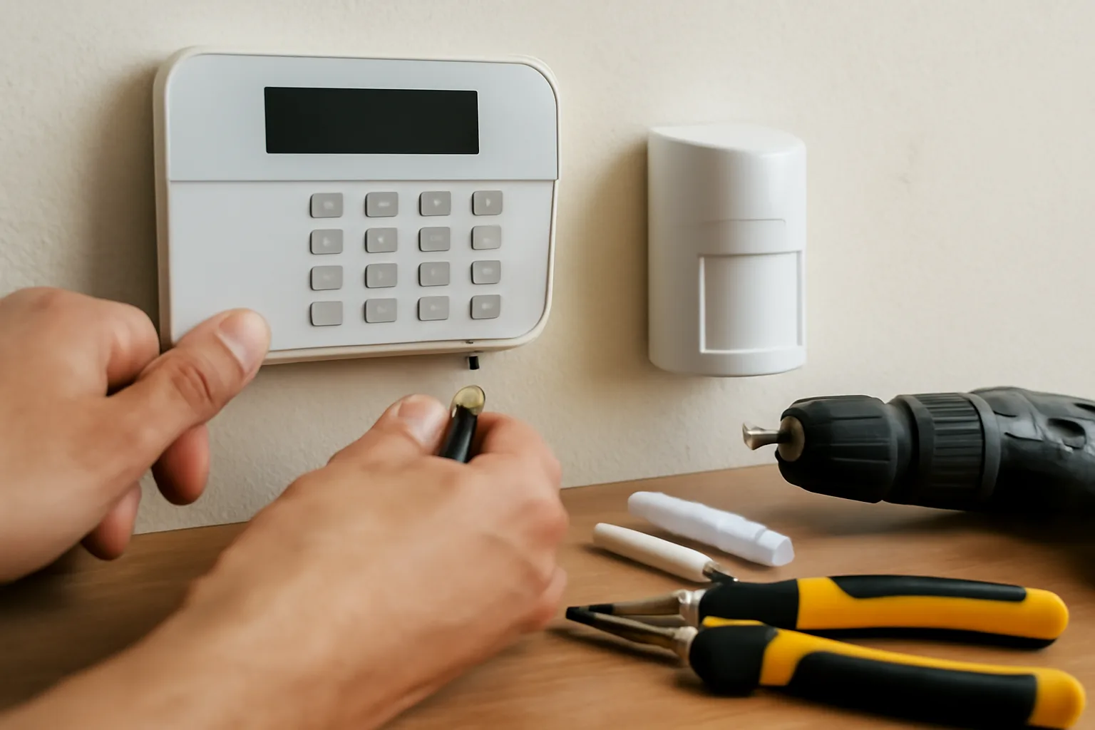 Security system installation process.