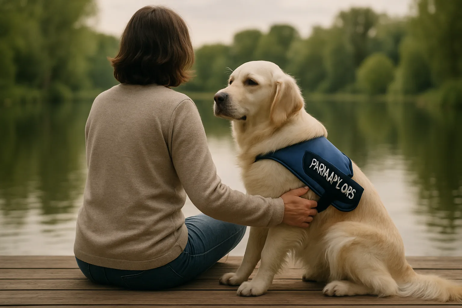 A therapy dog providing emotional support.