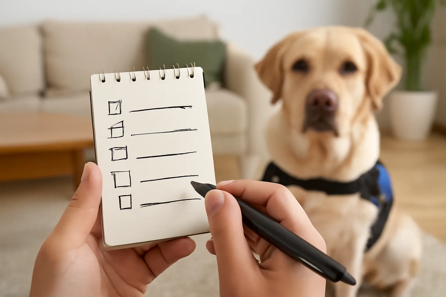 A therapy dog providing emotional support.
