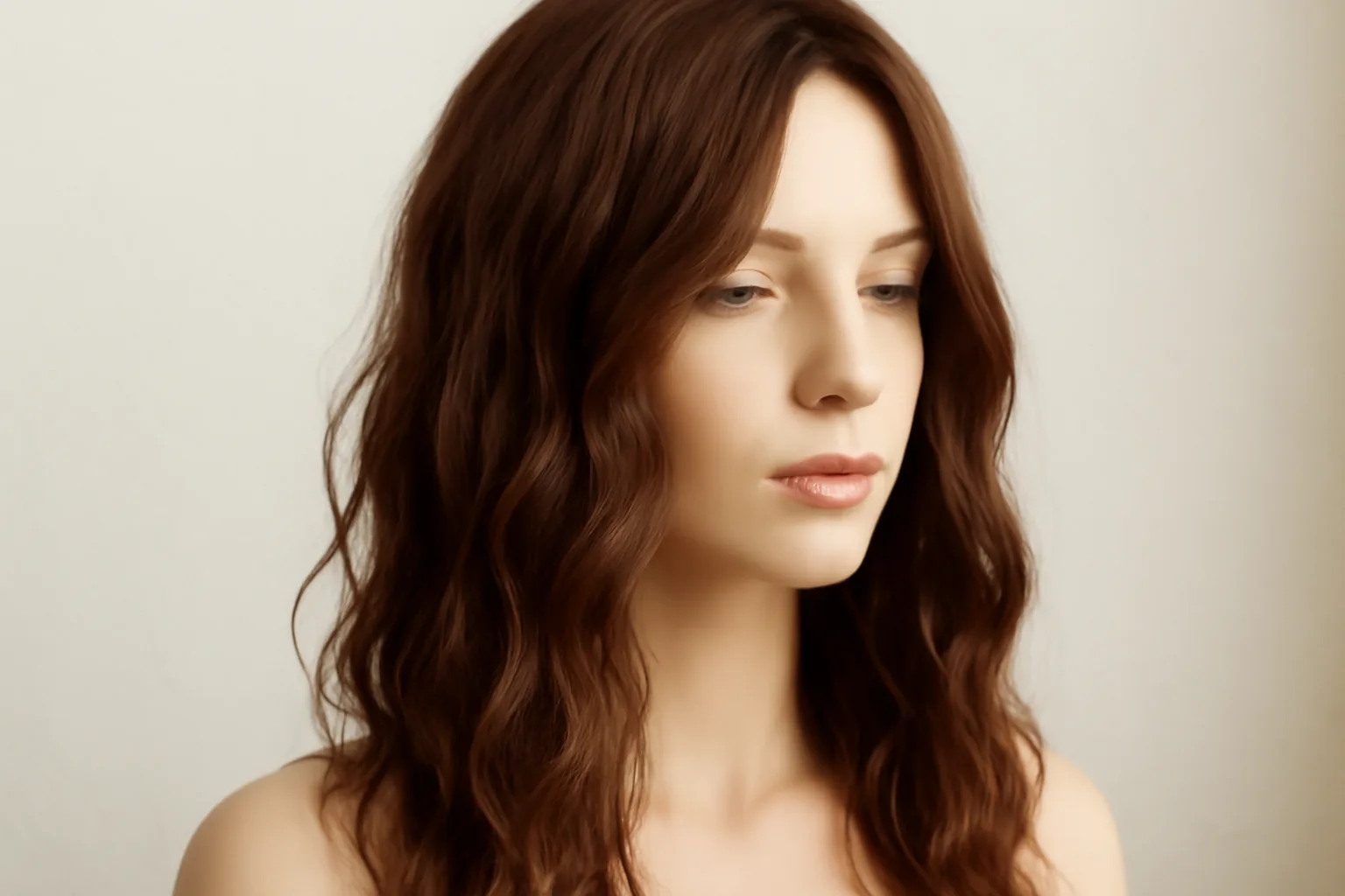 A beautiful natural wig displayed elegantly.