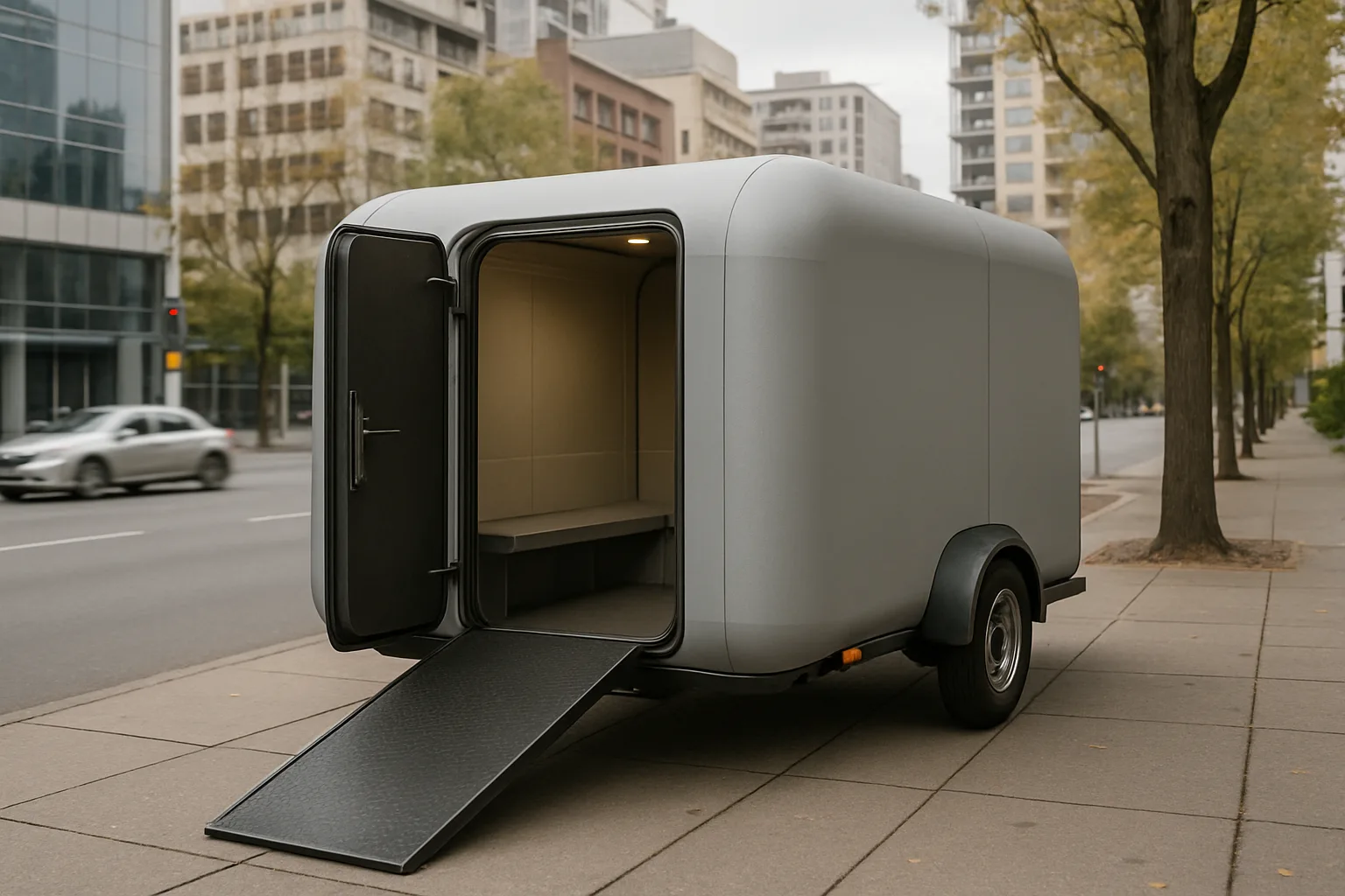 Mobile protective shelter interior.