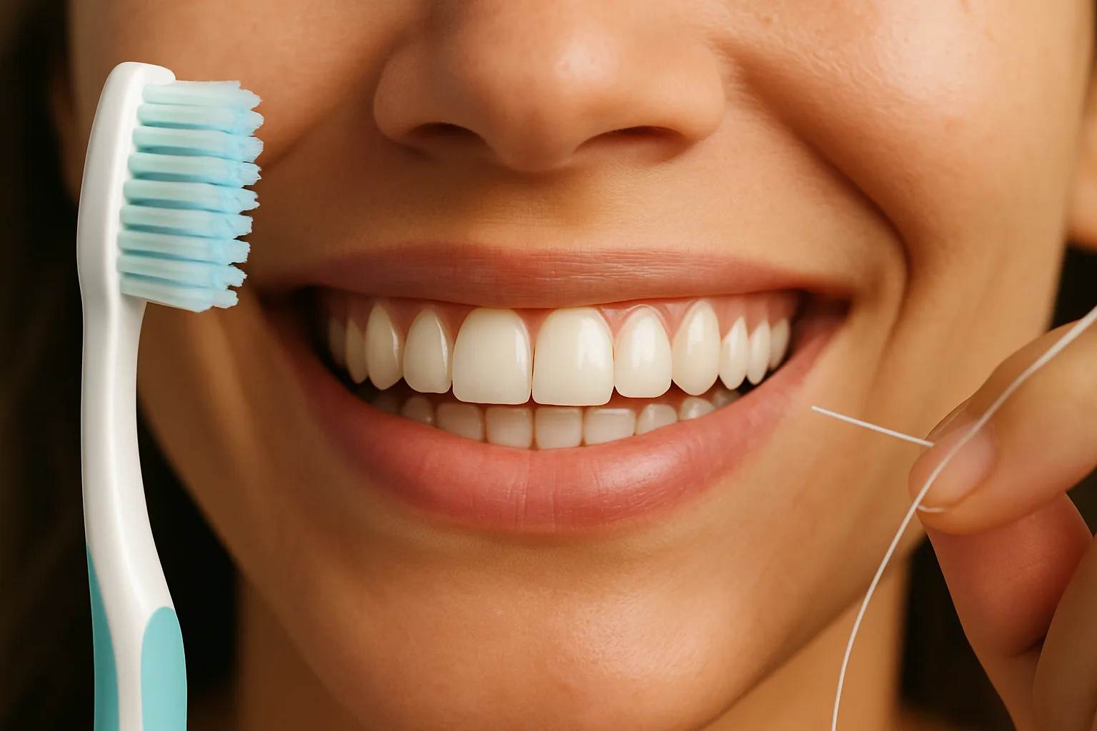 A visual representation of gum health, showing healthy gums compared to receding gums, with annotations for causes and signs of gum recession.
