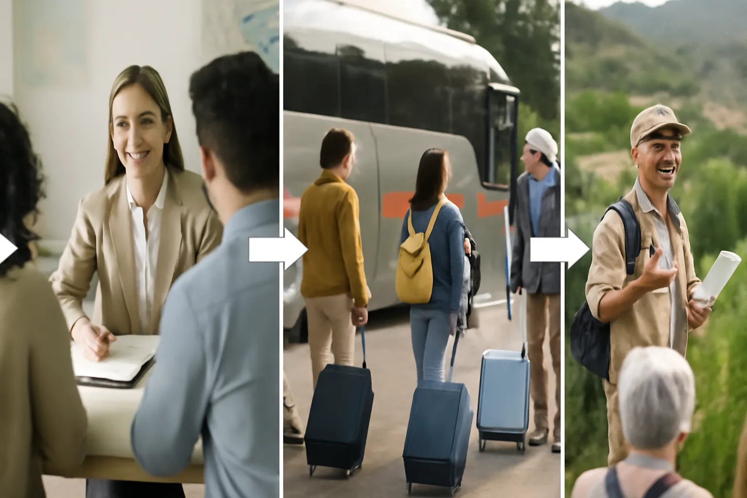 Scenic travel destination with tourists.